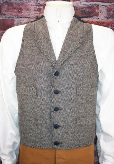 Navy herringbone väst "Comstock"