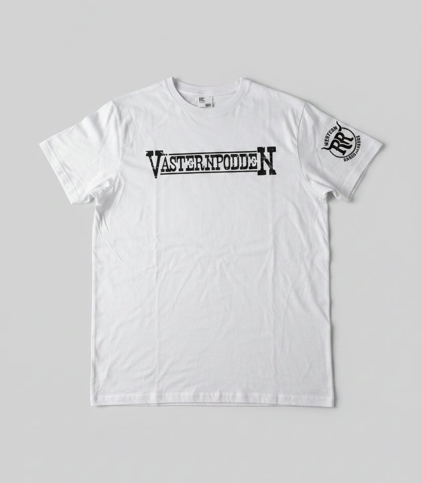 Västernpodden T-shirt stort tryck Vit