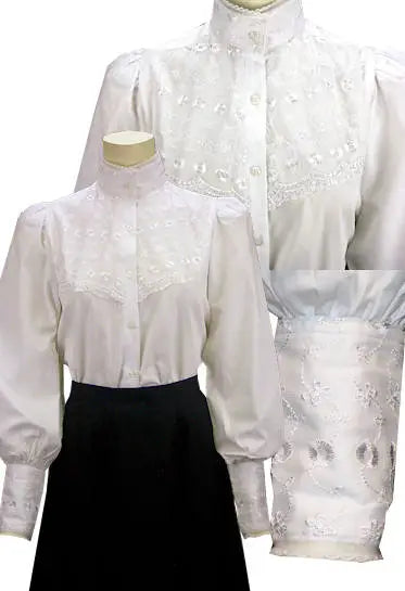 Vit blus med spets "Laura"