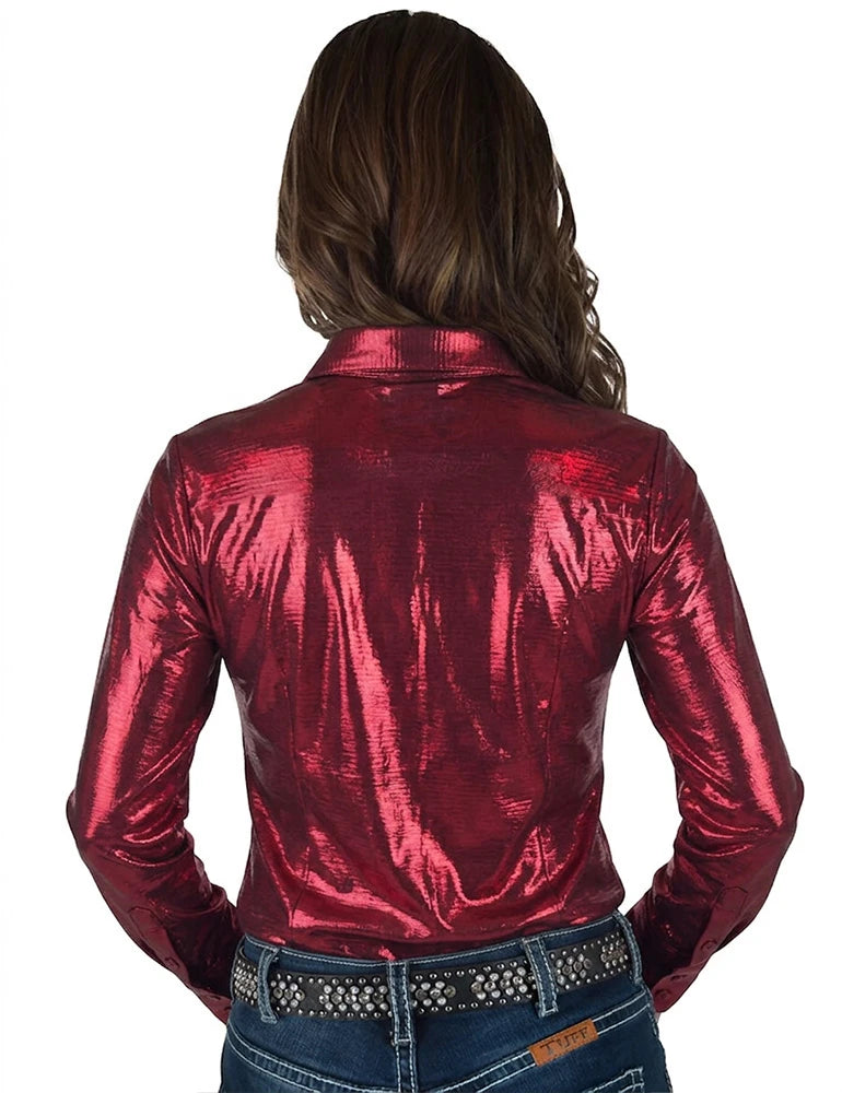 Pullover Button-Up Rose Gold Metallic