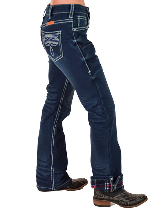 Boot Stitch White Flannel Jeans