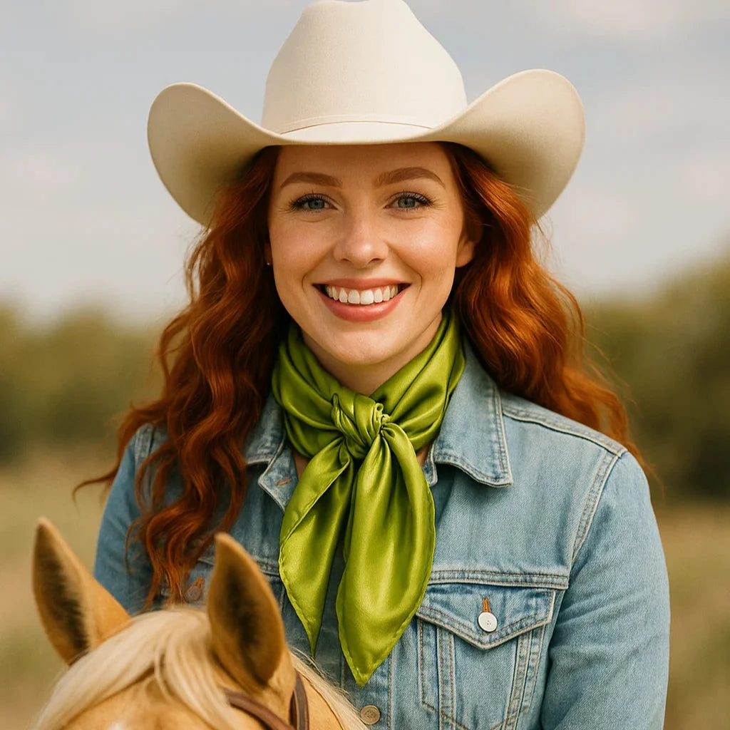 Solid Light Green Wild Rag - Western Scarf