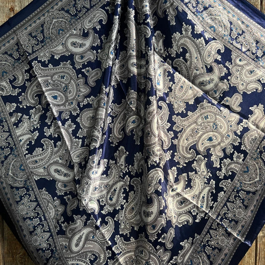 Blue Paisley Wild Rag - Western Scarf