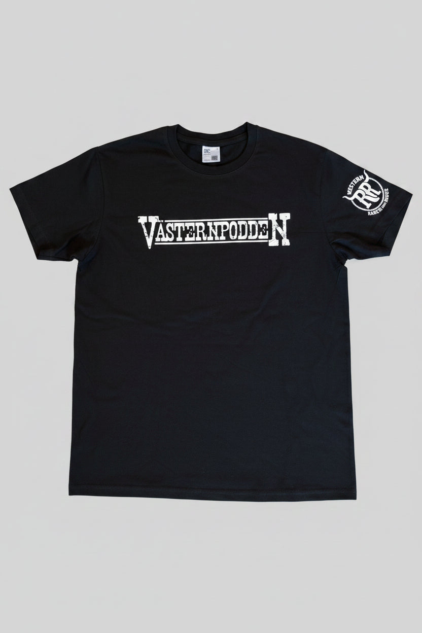 Västernpodden T-shirt stort tryck svart