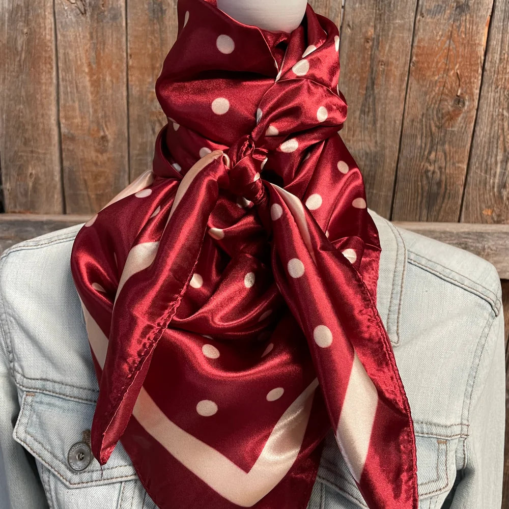 Burgundy Polka Dot Wild Rag - Western Scarf