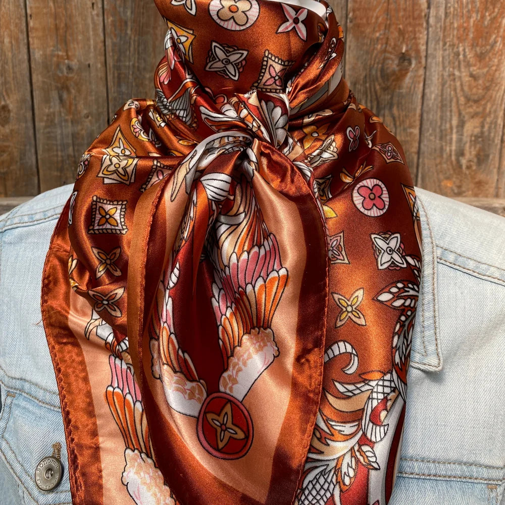 Orange Multi-Floral Wild Rag - Western Scarf